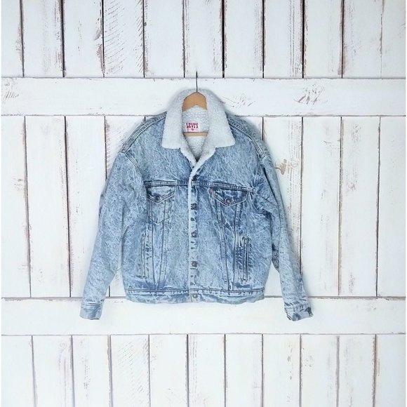 Vintage Levis denim trucker red tab acid wash jean jacket - Picture 1 of 5